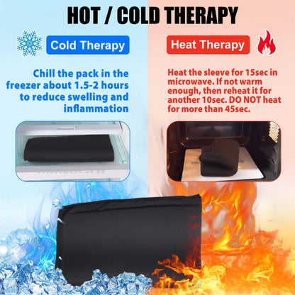 Hot Cold Compression Sleeve for Therapy, LotFancy Elbow Brace Support, Gel Ice Pack Wrap for Injuries, Arthritis, Tendonitis, Sports Recovery, Pain Relief for Arm, Ankle, Knee, Calf, Muscles & Joints