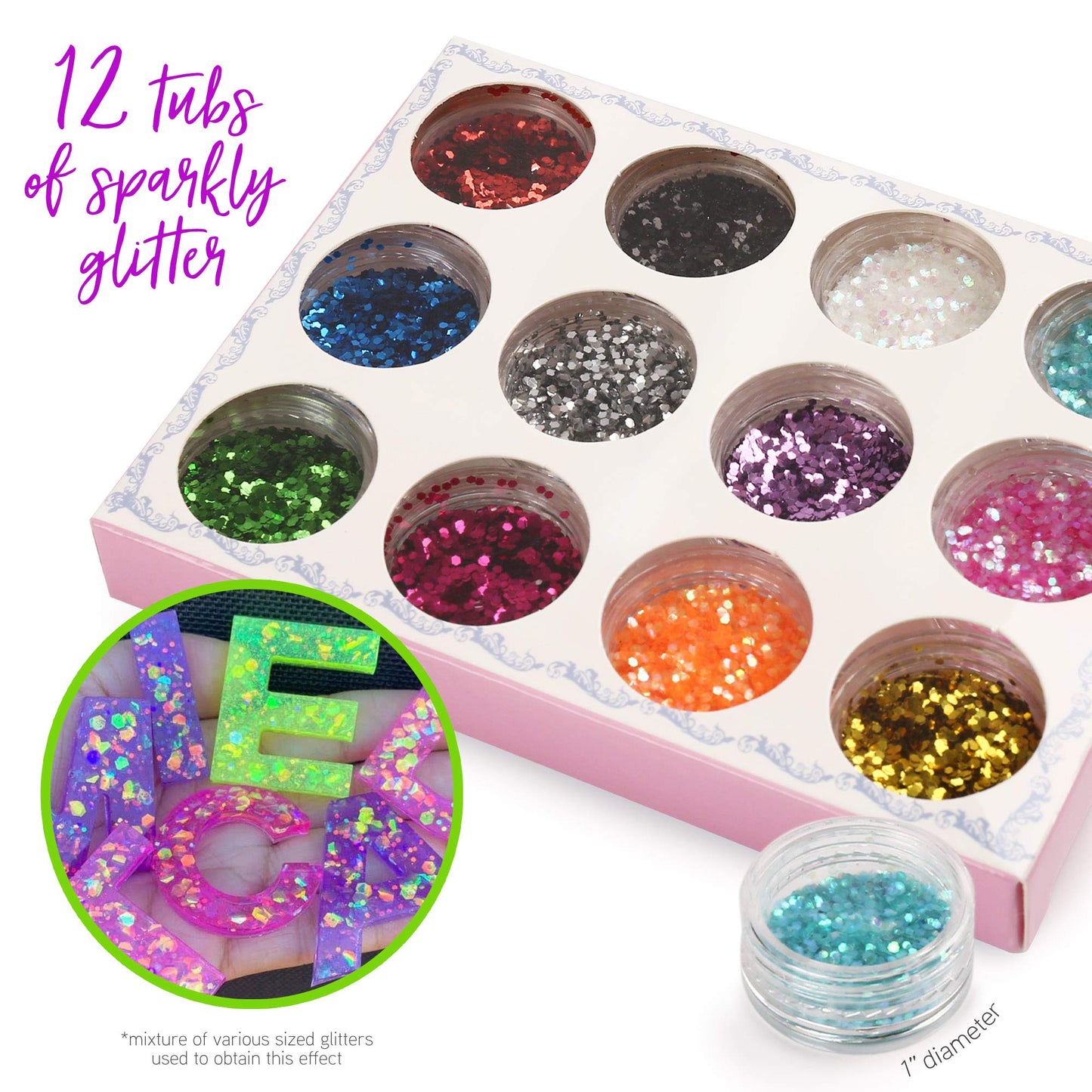 LotFancy Alphabet Molds for Resin Casting, 73pcs Keychain Epoxy Molds and Tools Set, Backwards Letter Number Silicone Mold, DIY Craft Pendant Making, with Glitter Sequins, Screw Eye Pins, Key Rings