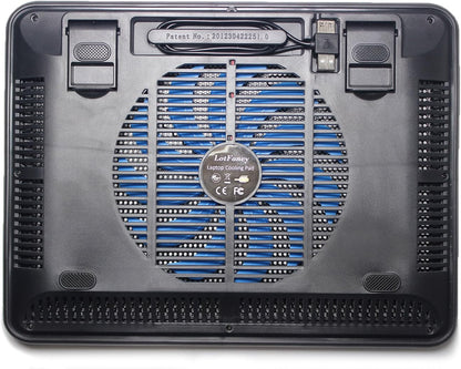 LotFancy Laptop Cooling Pad - Notebook Cooler with Extra USB - Chill Mat for 13-15 Inch Computer, Ultra Thin & Portable (1 Fan)