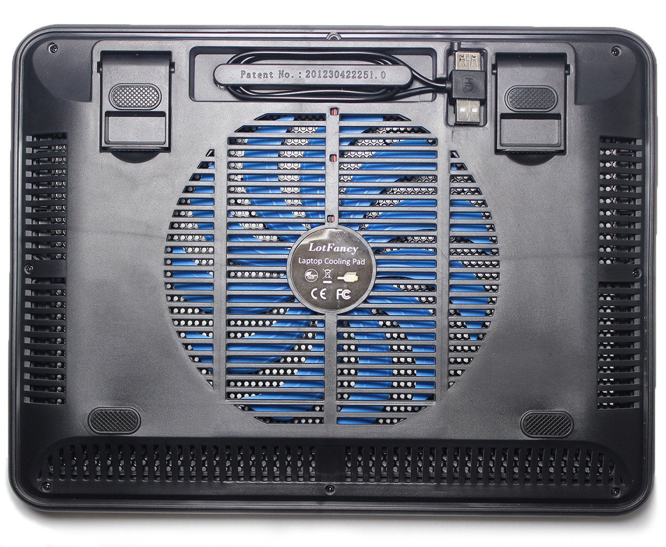 LotFancy Laptop Cooling Pad - Notebook Cooler with Extra USB - Chill Mat for 13-15 Inch Computer, Ultra Thin & Portable (1 Fan)