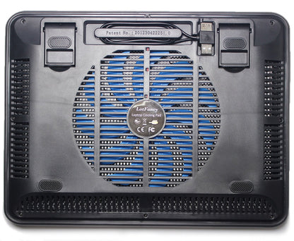 LotFancy Laptop Cooling Pad - Notebook Cooler with Extra USB - Chill Mat for 13-15 Inch Computer, Ultra Thin & Portable (1 Fan)