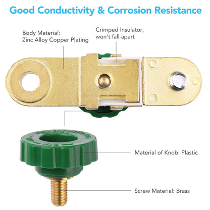 LotFancy Side Post Battery Disconnect Switch for Auto Truck RV Boat Marine, Battery Cutoff Switch 12V 24V, Battery Kill Isolator Switch (with Long Bolt)