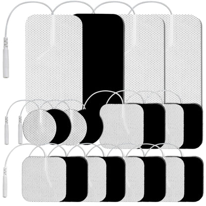 LotFancy TENS Unit Replacement Pads Assorted Sizes, 20PCS Self-Adhesive Electrode Pads for TENS/EMS Massager, 2” x 2” -12Pcs, 2” x 3.5”- 4Pcs, 1.25" Round - 4Pcs