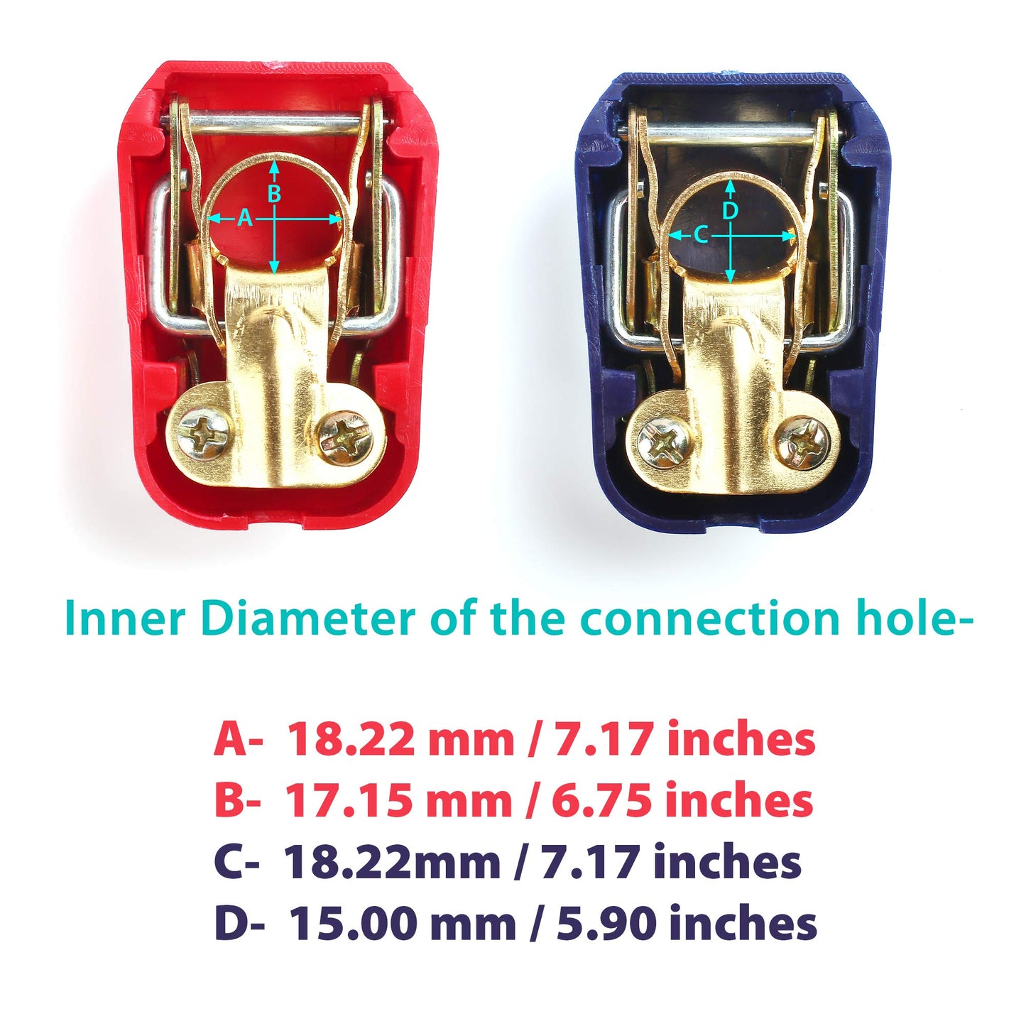 LotFancy 2Pcs Battery Terminal Quick Release, Battery Quick Disconnect Terminal Clamps, with Red (+) & Blue (-) Cover for Top Post Battery