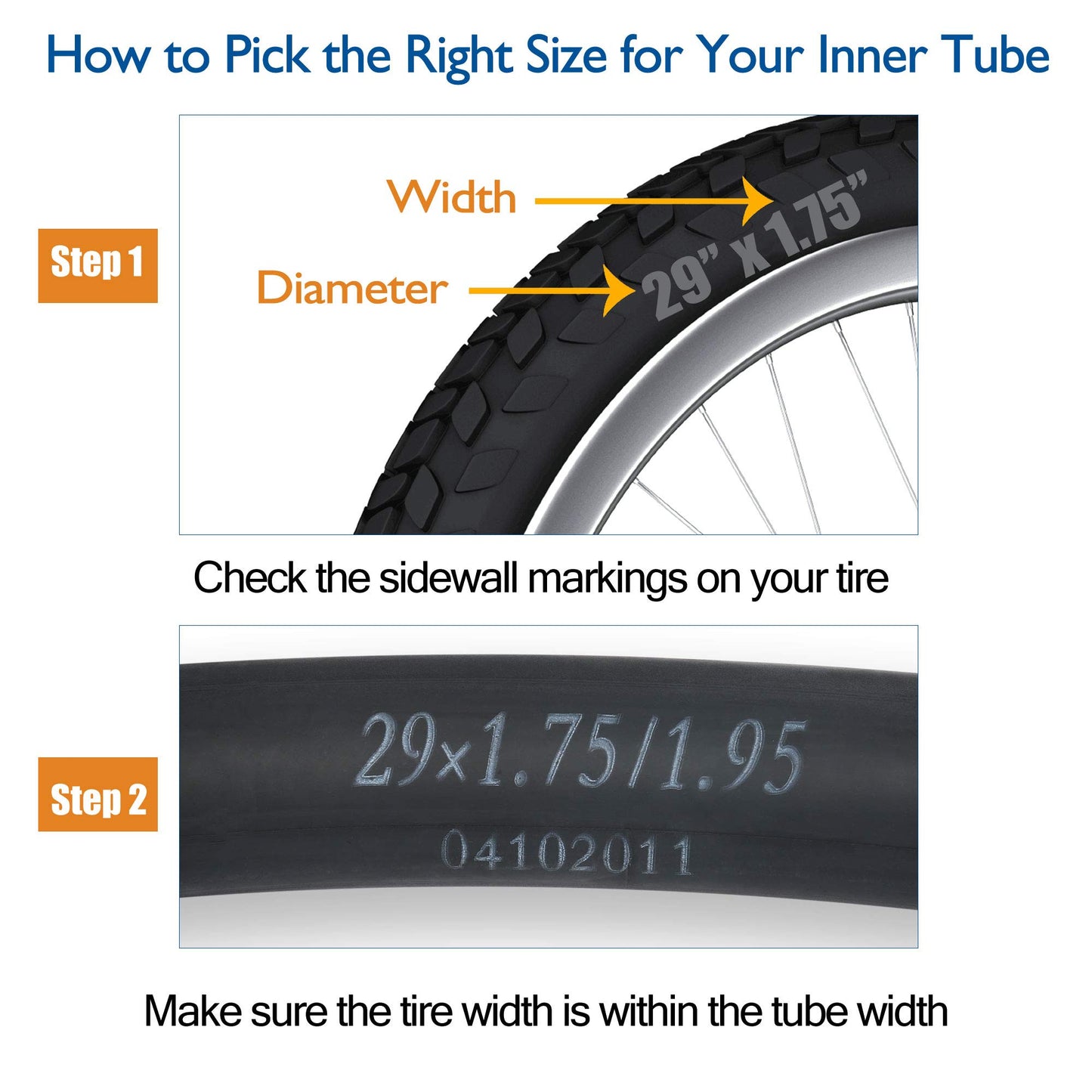 LotFancy 27.5/29 inch Mountain Bike Tube, 2PCS 27.5 x 1.75/1.95/2.125/2.3/2.4, 29 x 1.75/1.95/2.125/2.3/2.4 Bicycle Inner Tubes, 42mm Presta Valve, 2 Tire Levers Included