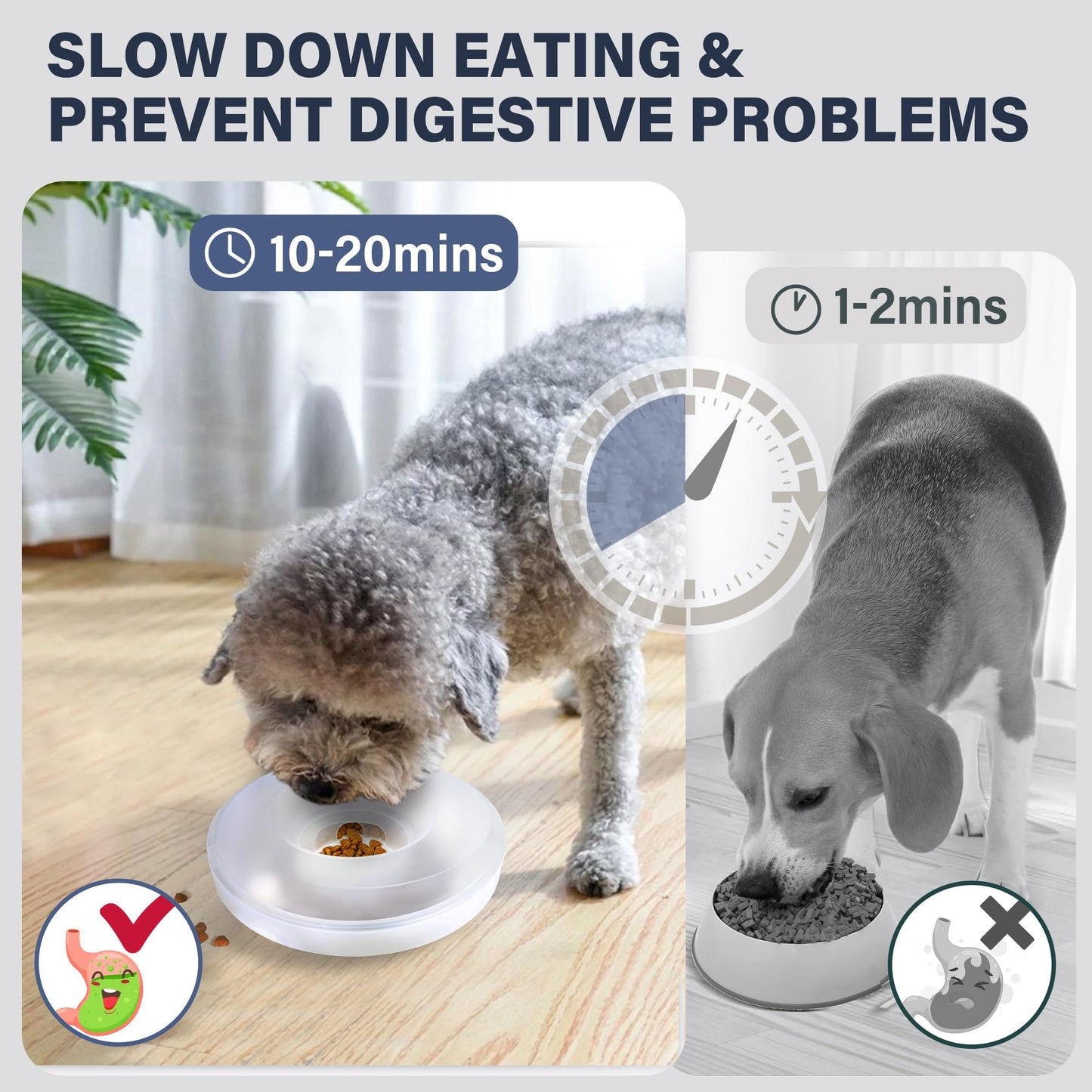 Prime Pets Dog Wobble Bowl Interactive Treat Puzzle Toy, Slow Food Bowl for Dog, 220x69mm