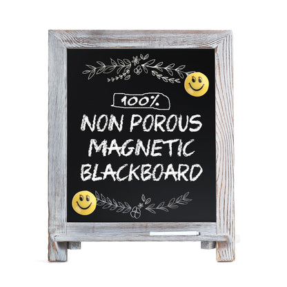 Magnetic Chalkboard Sign, Wood Framed Blackboard, Rustic Chalk Board Easel for Menu Kitchen Wedding Farmhouse Décor, Tabletop or Wall Hanging Display