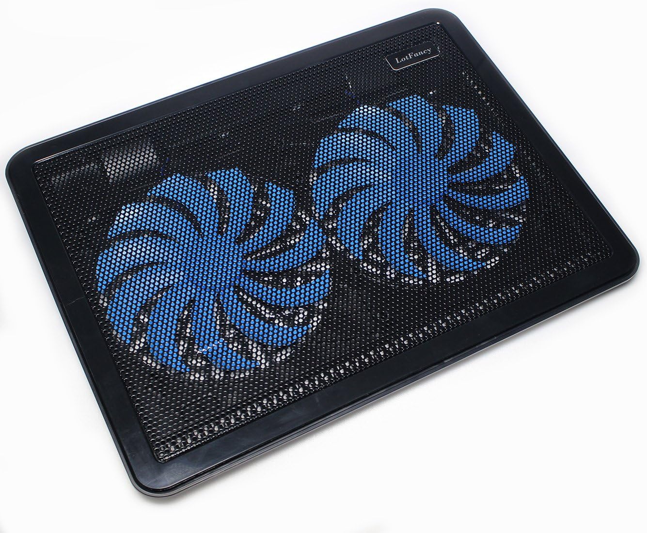 Laptop Cooling Pad with 2 LED Fans by LotFancy - Ultra Slim Portable Chill Mat for 13 to 15 Inch Computer, Dual USB Ports