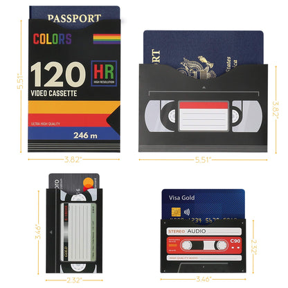 LotFancy RFID Blocking Sleeves (19 Pack, 14 Credit Card Sleeves + 5 Passport Sleeves) for Identity Theft Protection, Designed with Cassette Pattern, Smart Slim Design fits Wallet/Purse