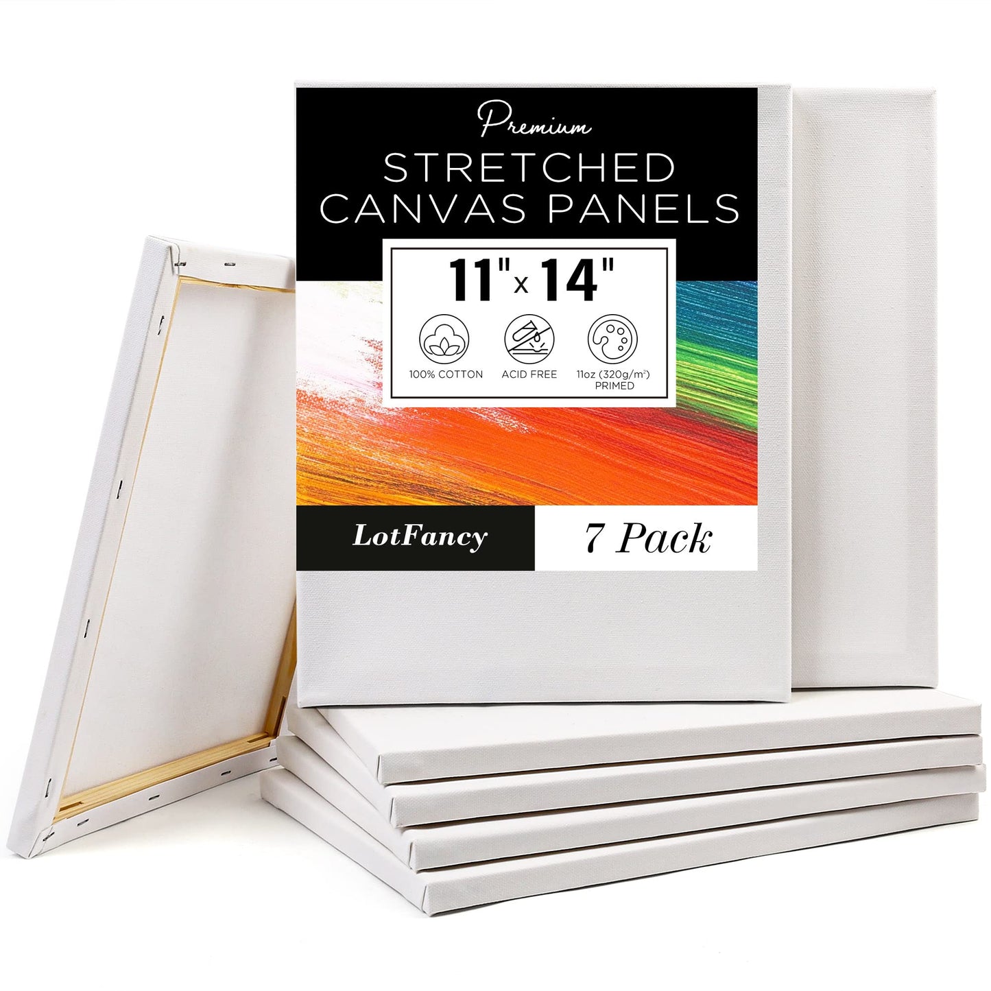 LotFancy Canvases Boards for Painting, 100% Cotton Blank Canvases for Painting, Canvas Panels for Acrylic Pouring, Oil Paint