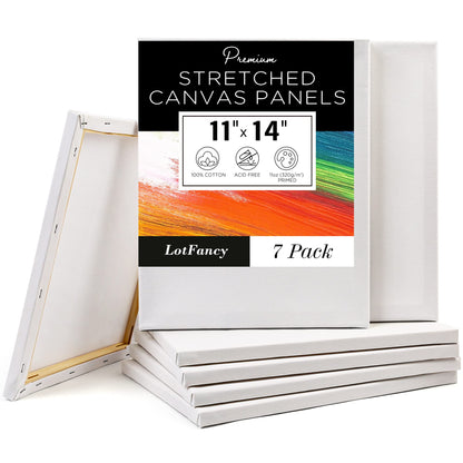 LotFancy Canvases Boards for Painting, 100% Cotton Blank Canvases for Painting, Canvas Panels for Acrylic Pouring, Oil Paint
