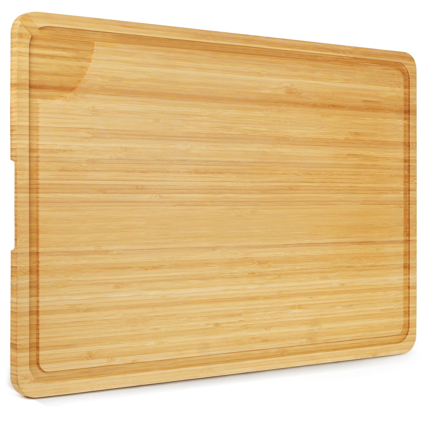 LotFancy Extra Large Bamboo Cutting Board, 30 x 20 Inch, Stove Top Cover Noodle Board, Wood Chopping Board for Kitchen with Juice Groove and Handle, Turkey Carving Board, Charcuterie Board