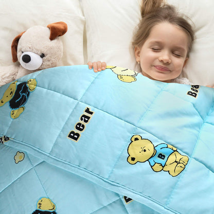 Weighted Blanket for Kids, 5 lbs 36”X48” Child Size, Soft Cooling Blanket, Heavy Blanket for Calm Sleeping, with Premium Glass Beads, Washable