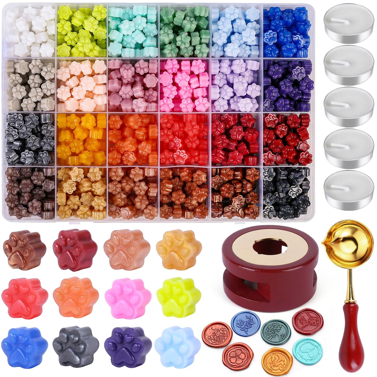 LotFancy Sealing Wax Beads,600PCS Sealing Wax Pallets for Wax Seal Stamp for Envelope, Wedding, Letter, Gift