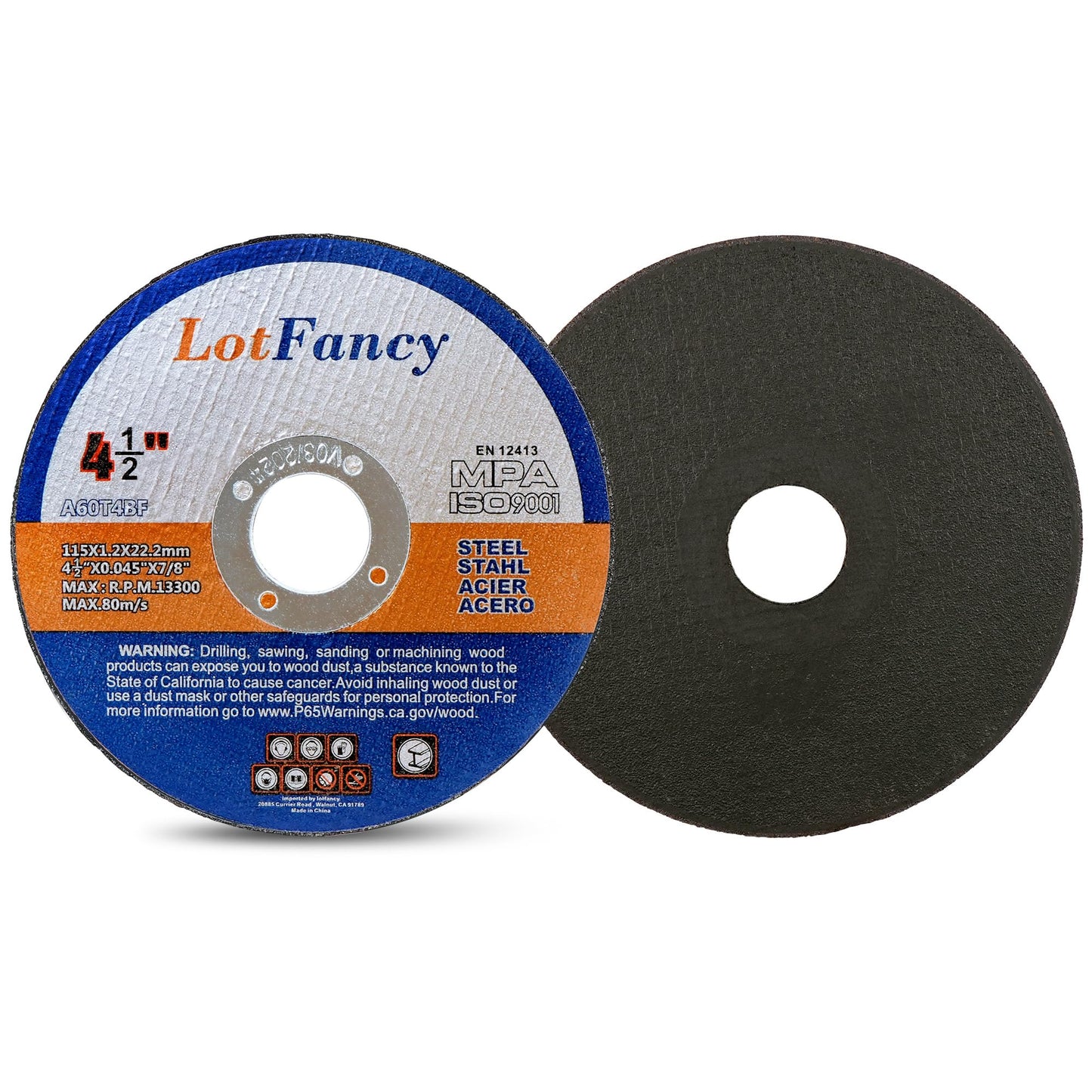 LotFancy Cut Off Wheels 4 1/2 inch, 4 inch, Angle Grinder Cutting Disc, Cutting Wheels for Metal and Stainless Steel, Welding Accessories, Thin Kerf, Flat T1 Cut-Off Tool