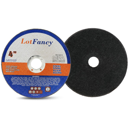LotFancy Cut Off Wheels 4 1/2 inch, 4 inch, Angle Grinder Cutting Disc, Cutting Wheels for Metal and Stainless Steel, Welding Accessories, Thin Kerf, Flat T1 Cut-Off Tool
