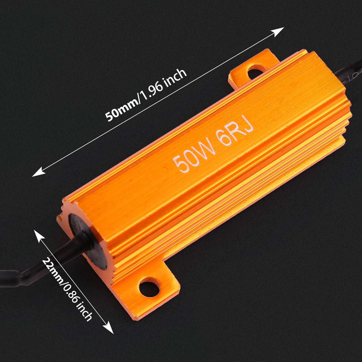 LotFancy Load Resistors 50W 6ohm, 4 Pack, Fix LED Bulb Fast Hyper Flash, Turn Signal Blink Error Code, LED License Plate Lights