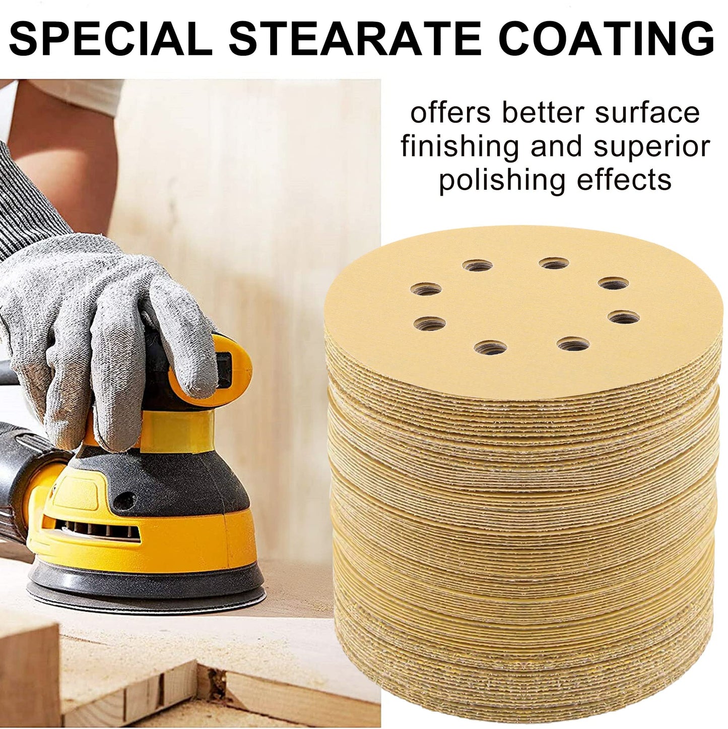 LotFancy Dustless Hook-and-Loop Sanding Disc Sander Paper