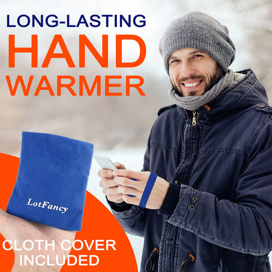 LotFancy Reusable Hand Warmer, with Wraps, Click Activated Gel Heating Pad, Instant Hot Cold Therapy Compress, Outdoor & Portable Size