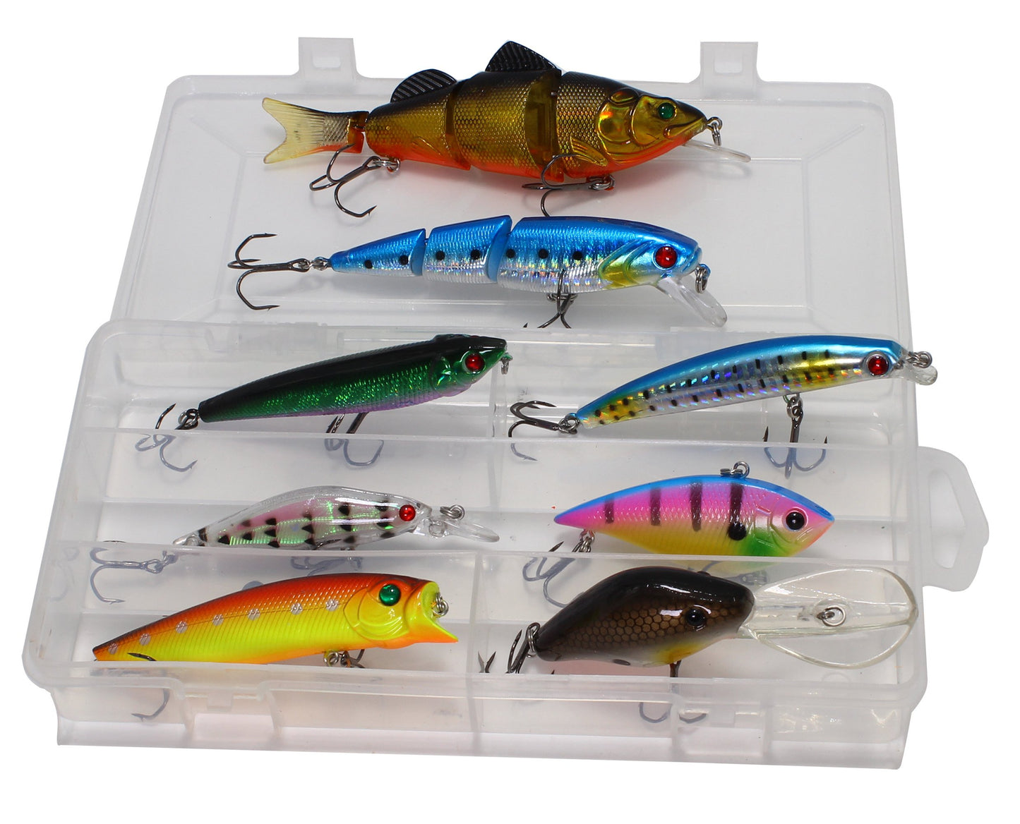 LotFancy Metal Fishing Lures Treble Hooks Assorted Inline Spinner Baits & Spoons Bass Salmon Trout Freshwater