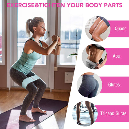LotFancy Hip Resistance Bands, Pack of 3, Loop Booty Bands for Women Leg and Butt, Non-Slip Circles Glutes Fabric Exercise Bands for Fitness, Workout, Squat - Green, Pink, Purple