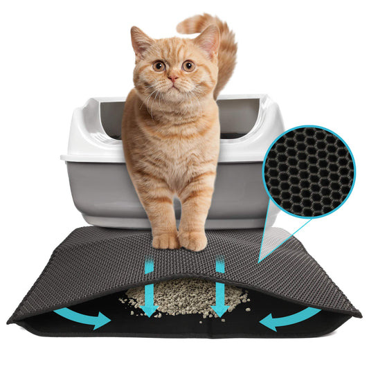 Prime pets Kitty Litter Mat, 24” X 30” Cat Litter Trapping Mat