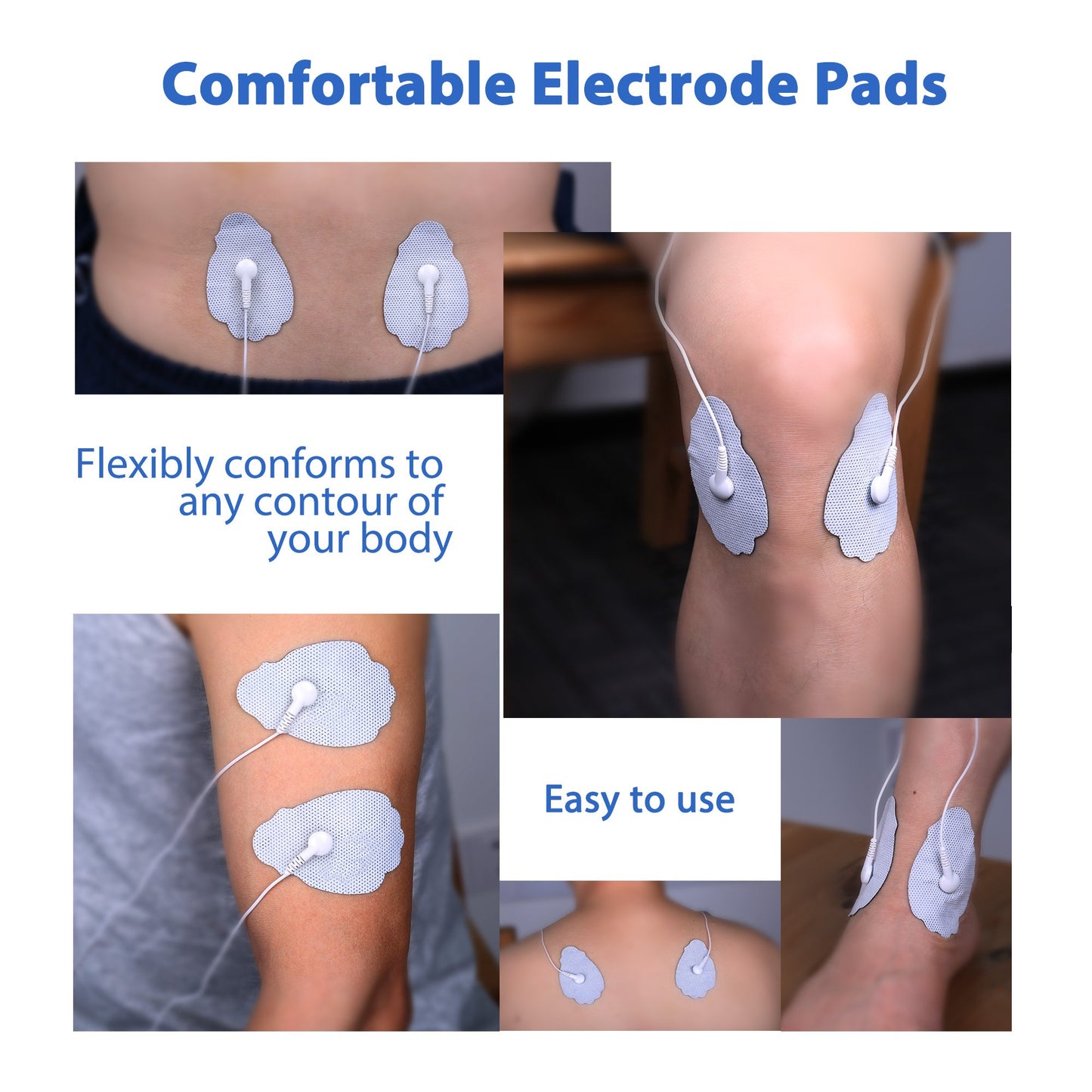 LotFancy TENS Unit Replacement Pads Snap On, 40 Pcs Self-Adhesive Electrode Pads, Reusable Tens Pads for TENS/EMS Massager