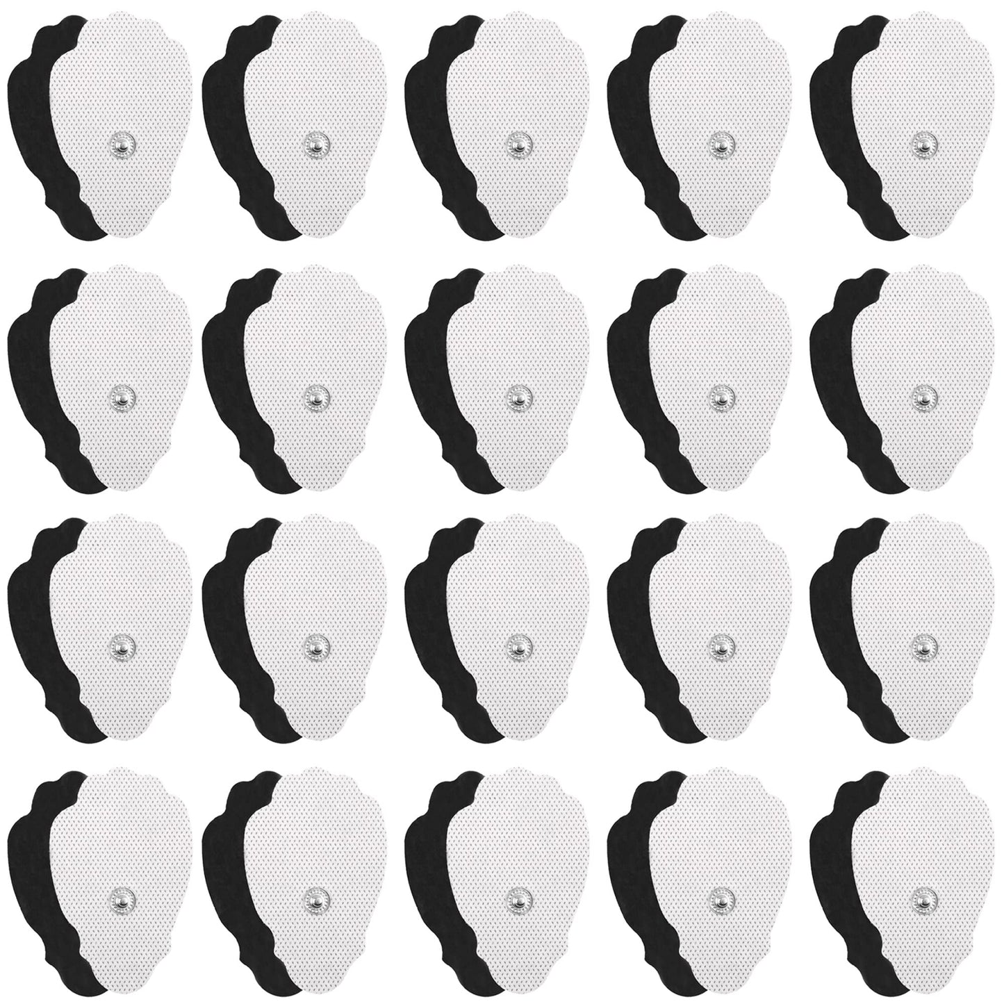 LotFancy TENS Unit Replacement Pads Snap On, 40 Pcs Self-Adhesive Electrode Pads, Reusable Tens Pads for TENS/EMS Massager