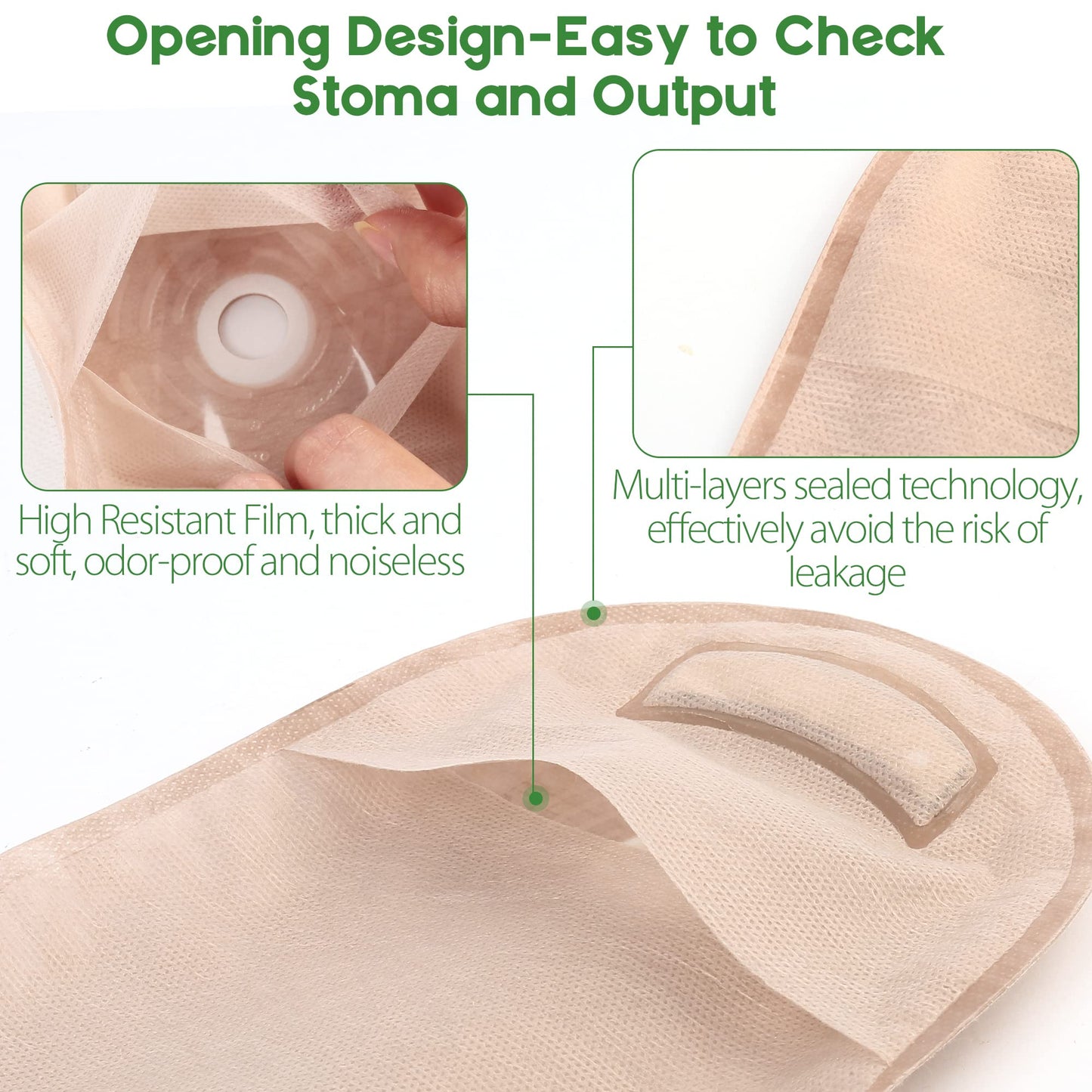 LotFancy Colostomy Bags, 10Pcs One Piece Drainable Pouches for Ostomy Colostomy Ileostomy Stoma Care, Cut-to-Fit (Max 64mm), Ostomy Supplies