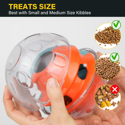 Prime Pets Dog Treat Ball, Adjustable Food Dispensing Toys, Slow Feeder Treat Ball