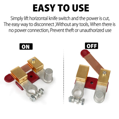 Battery Disconnect Switch, 12V-24V Knife Blade Battery Kill Switch for Car RV Truck Automotive ATV Boat