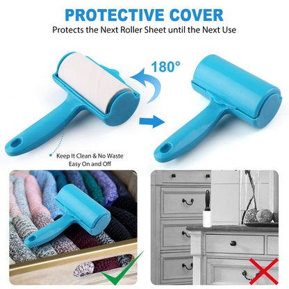 LotFancy Lint Rollers for Pet Hair Extra Sticky, 240 Sheets, 3 Roller, Pet Hair Remover for Dog Cat