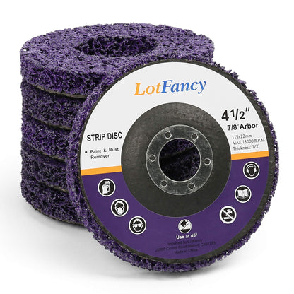 LotFancy Strip Discs, Pack of 6, Sanding Grinding Wheels, for Cleaning and Removing Paint, Rust