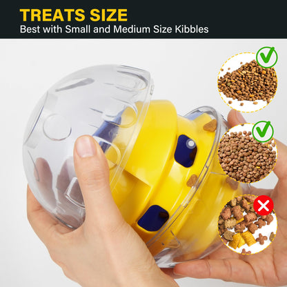 Prime Pets Dog Treat Ball, Adjustable Food Dispensing Toys, Slow Feeder Treat Ball