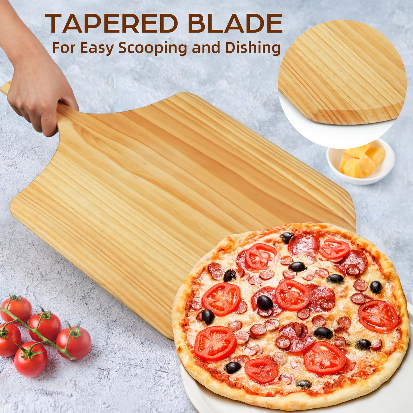 LotFancy Pizza Peel, Wood Pizza Spatula Paddle