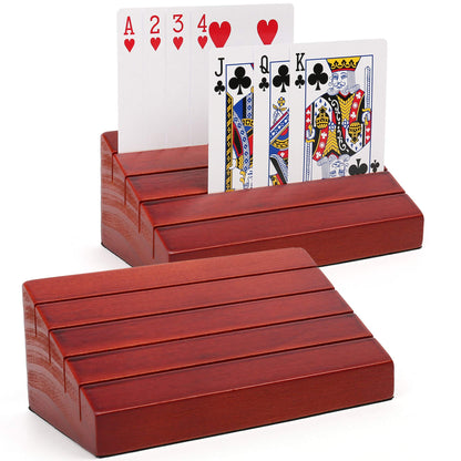 LotFancy Card Holders for Playing Cards, 2 Pack, Playing Card Holder for Adults Kids Seniors PMT