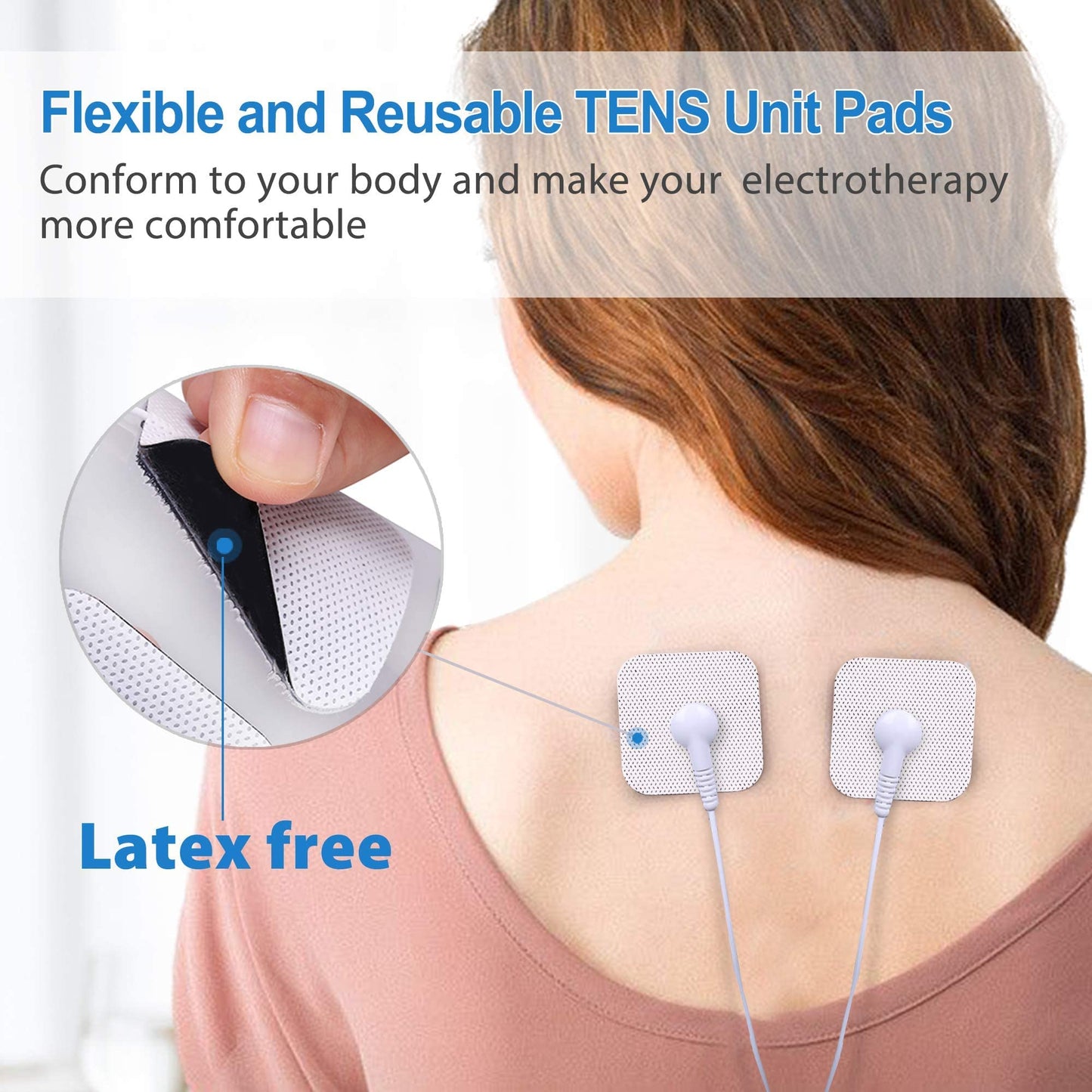 LotFancy TENS Unit Replacement Pads, 40 Pcs 2x2 Snap Electrodes Pads, Reusable Tens Pads for EMS Muscle Stimulator, Using 3.5mm Snap Connector