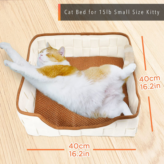 Prime Pets 16 inch Cat Bed for Indoor Cats, Wool Felt Cat Cave with Reversible Mat, Sleeping Bed for Small Breed Pets Dogs Animals