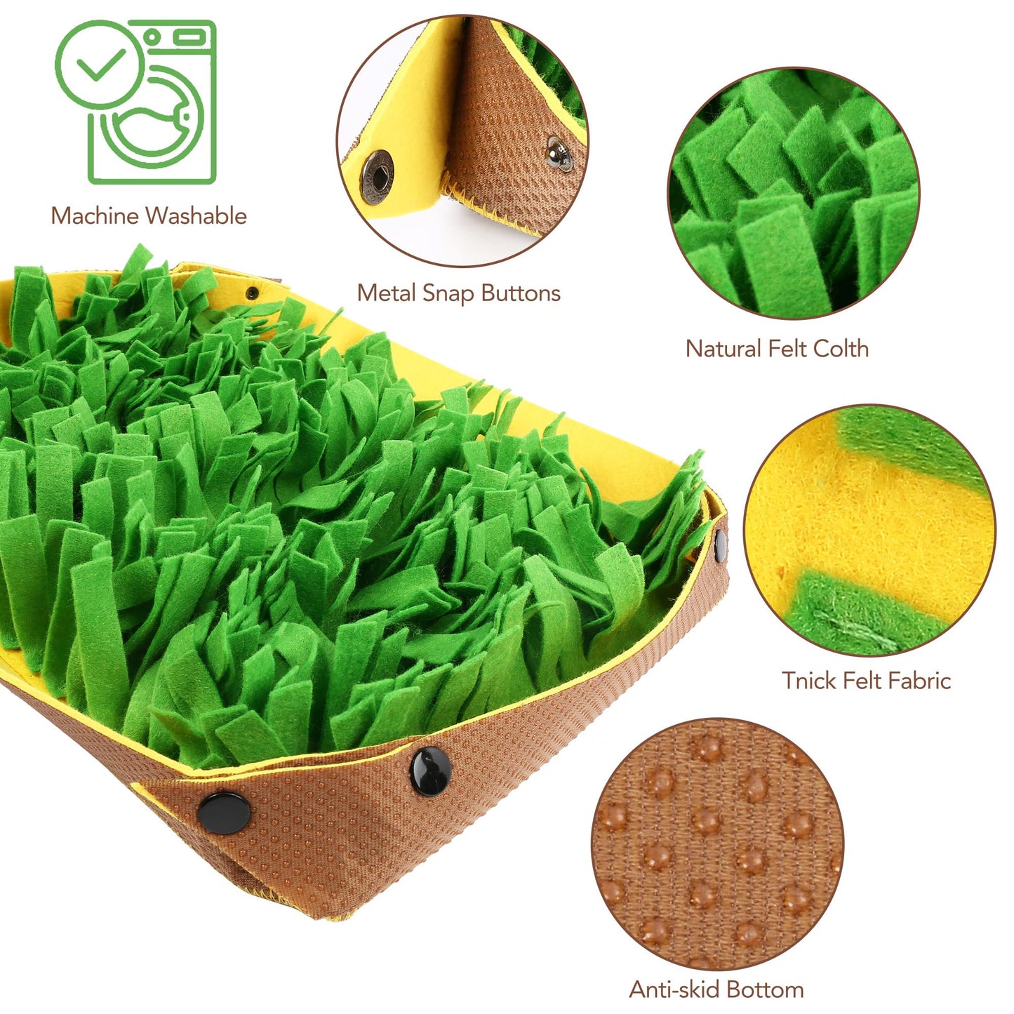 Prime Pets Snuffle Mat for Dogs - Pet Interactive Nosework Feeding Mat for Indoor & Outdoor - Anti-Slip Washable Activity Pad for Boredom, Foraging Skills Training