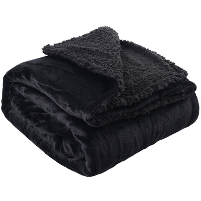 LotFancy Sherpa Throw Blanket, Twin Size Super Soft Fuzzy Fleece Blanket, Cozy Flannel Velvet Microfiber Blanket for Couch Bed Sofa, Super Warm Comfy Reversible Blanket, Lightweight, 60”x80”