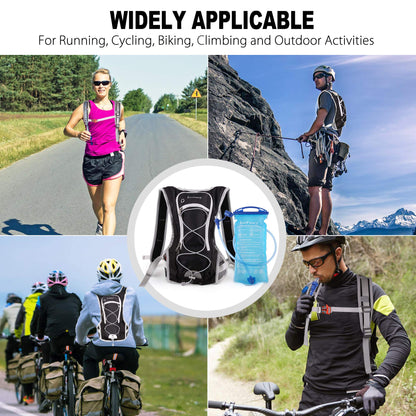 LotFancy Hydration Backpack with 2L Bladder (BPA Free), Leakproof Camel Backpack for Running Cycling Hiking Climbing Race Festival Skiing Walking, Water Hydration Pack for Women Men Kids