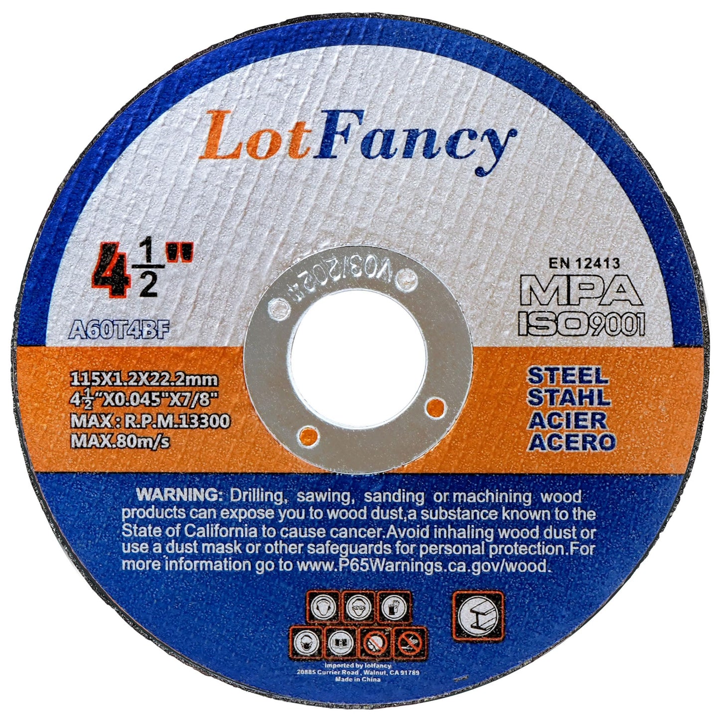 LotFancy Cut Off Wheels 4 1/2 inch, 4 inch, Angle Grinder Cutting Disc, Cutting Wheels for Metal and Stainless Steel, Welding Accessories, Thin Kerf, Flat T1 Cut-Off Tool