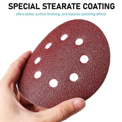 LotFancy Sanding Disc 5 Inch 8 Hole, 40-3000 Grit Assorted Sand Paper, Hook and Loop Sandpaper Assortment, Random Orbital Sander Pads