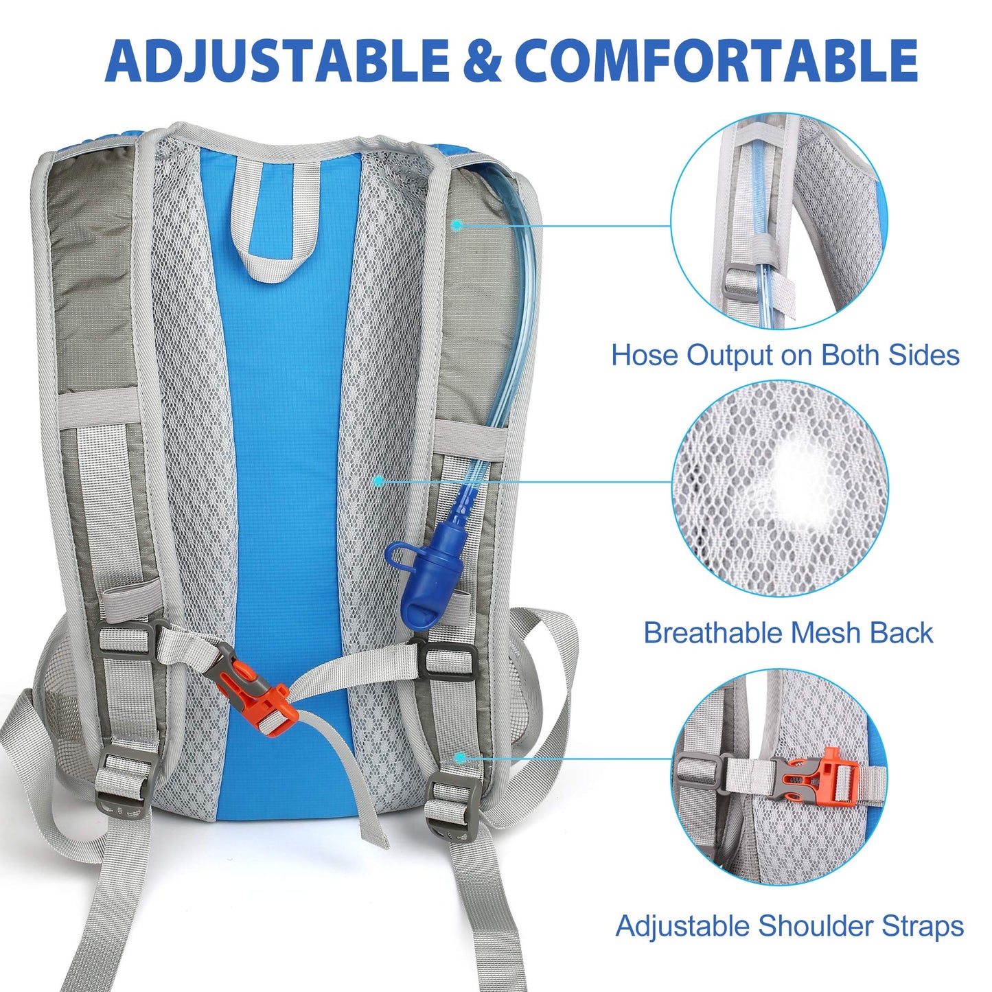 LotFancy Hydration Backpack with 2L Bladder (BPA Free), Leakproof Camel Backpack for Running Cycling Hiking Climbing Race Festival Skiing Walking, Water Hydration Pack for Women Men Kids