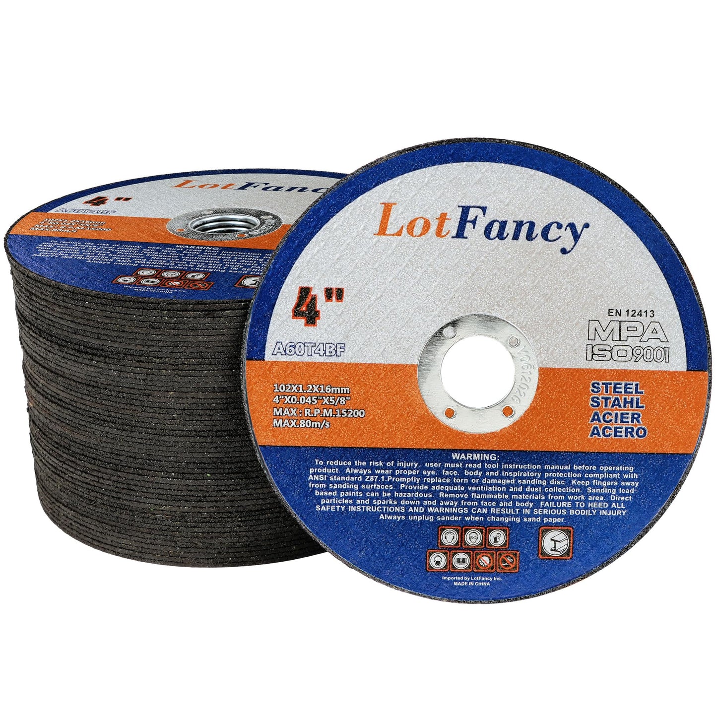LotFancy Cut Off Wheels 4 1/2 inch, 4 inch, Angle Grinder Cutting Disc, Cutting Wheels for Metal and Stainless Steel, Welding Accessories, Thin Kerf, Flat T1 Cut-Off Tool