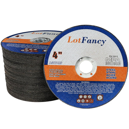 LotFancy Cut Off Wheels 4 1/2 inch, 4 inch, Angle Grinder Cutting Disc, Cutting Wheels for Metal and Stainless Steel, Welding Accessories, Thin Kerf, Flat T1 Cut-Off Tool