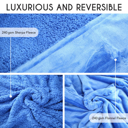 LotFancy Sherpa Throw Blanket, Twin Size Super Soft Fuzzy Fleece Blanket, Cozy Flannel Velvet Microfiber Blanket for Couch Bed Sofa, Super Warm Comfy Reversible Blanket, Lightweight, 60”x80”