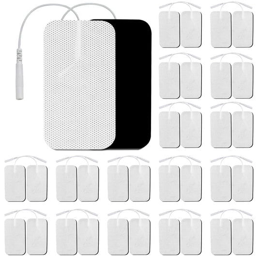 LotFancy TENS Unit Replacement Pads, 40Pcs 2" x 3.5" ReusableTENS Unit Pads, Large Size Rectangular Electrodes Pads for Electrotherapy EMS Massager