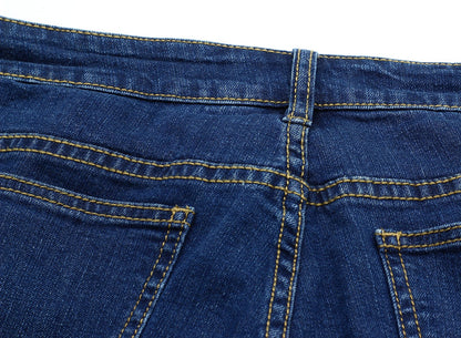 LotFancy Plus Size Straight Stretch Blue Denim Jeans for Women Ladies Girls, Midrise