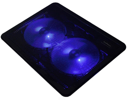 Laptop Cooling Pad with 2 LED Fans by LotFancy - Ultra Slim Portable Chill Mat for 13 to 15 Inch Computer, Dual USB Ports